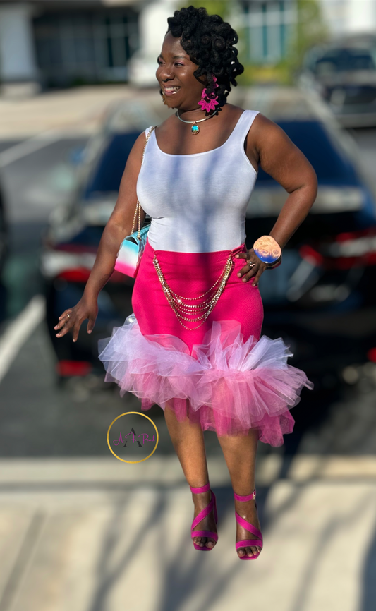 EXTRA Tulle Birthday Skirt -Hot Pink